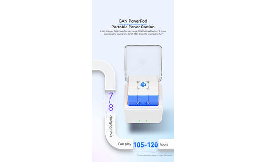 GAN 12 UI Free Play 3x3 Bluetooth Smart Cube - PowerPod Charger (Magnetic, UV Coated) | SpeedCubeShop
