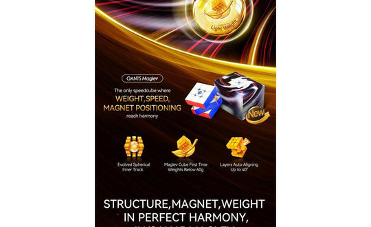 GAN 15 3x3 (Magnetic, MagLev, Core Magnets, UV Coated) | SpeedCubeShop