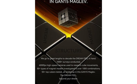 GAN 15 3x3 (Magnetic, MagLev, Core Magnets, UV Coated) | SpeedCubeShop