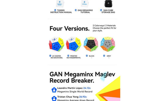 GAN Megaminx V2 (Magnetic, MagLev, Ball-Core, UV Coated) | SpeedCubeShop