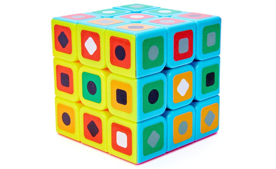 Grey 3x3 Bastinazo Cube (Pink-Blue-Yellow) | SpeedCubeShop