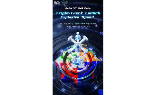 MoYu AoSu 4x4 V7 Triple-Track (Magnetic, Ball-Core, UV Coated) | SpeedCubeShop