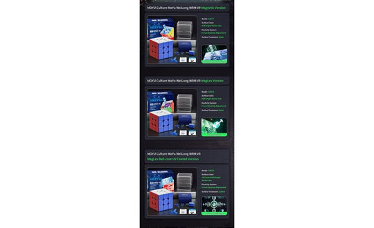 MoYu WeiLong WR M 3x3 V9 (Magnetic, MagLev, Ball-Core, UV Coated) | SpeedCubeShop