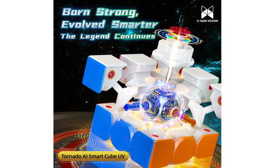 X-Man Tornado V4 AI 3x3 (Magnetic, UV Coated) + Charging Case - Bluetooth Smart Cube | SpeedCubeShop